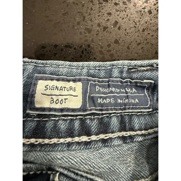 Miss Me Signature Boot Jeans 26 low rise Wash Embellished Distressed Bootcut - Image 5