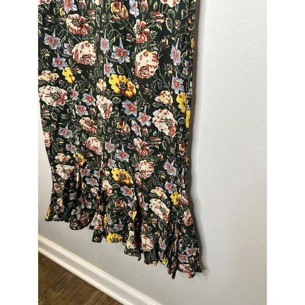 RHODE Black White Yellow Floral Lulani Crew Neck Short Sleeve Cocktail Dress 2 - Image 10