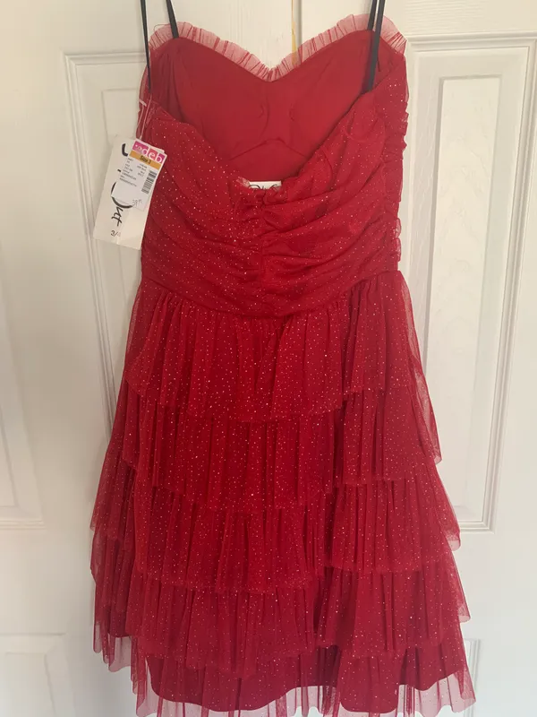 Red Sparkles Dress Size 4 - Image 3