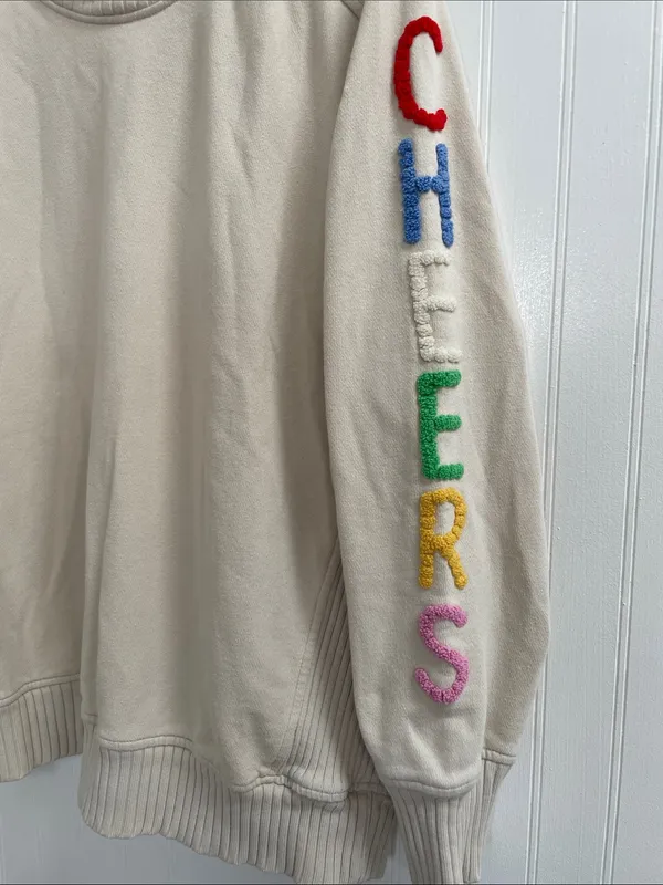 AERIE “Cheers” Down-To-Earth Sweatshirt in Soft Oat Size M - Image 8