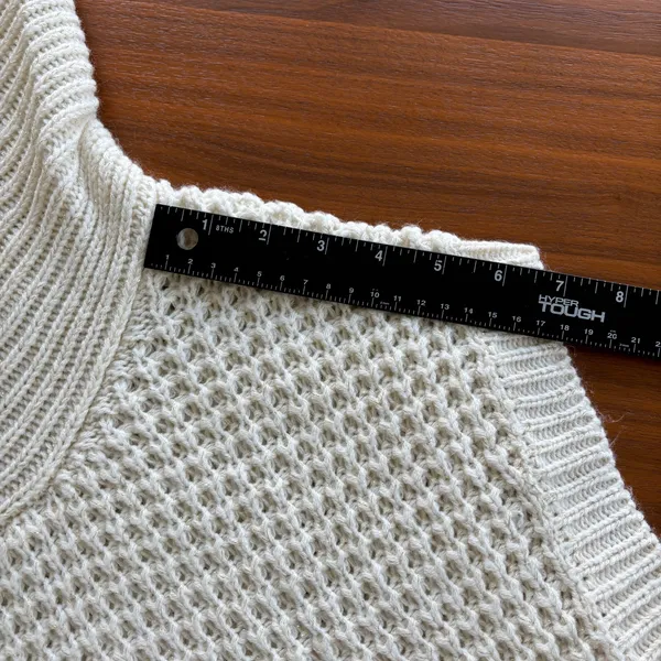 Nine West Vintage America Cream Waffle Knit Cowl Neck‎ Sweater Petite Large - Image 14