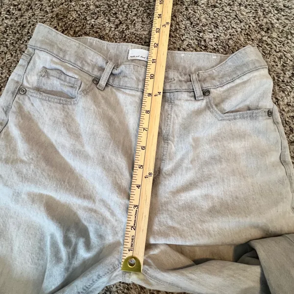 LOFT Womens Light Grey High Waist Straight‎ Crop Denim Jeans Size 26 2 - Image 5