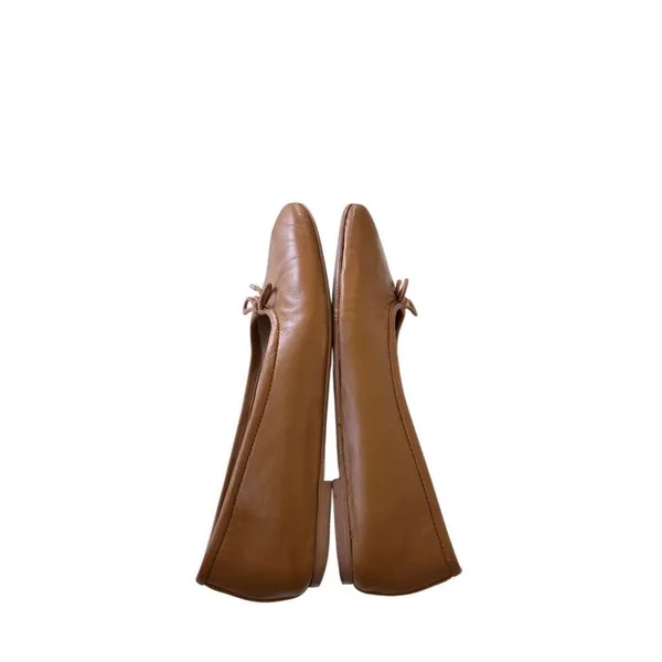 Nordstrom Flats Size 5 Square‎ Toe Brown Leather Slip On Casual Shoes - Image 6