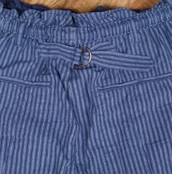 Free People Runyon Oversized Stripe Pants Womens xl Blue Striped Harem Festival - Image 8
