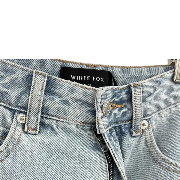 White Fox Boutique Hurt Feelings Denim Shorts Powder Blue Wash Size‎ XXS - Image 8