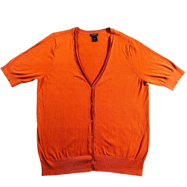 Ann Taylor XL Burnt Orange Short Sleeve Button Cardigan - Image 3