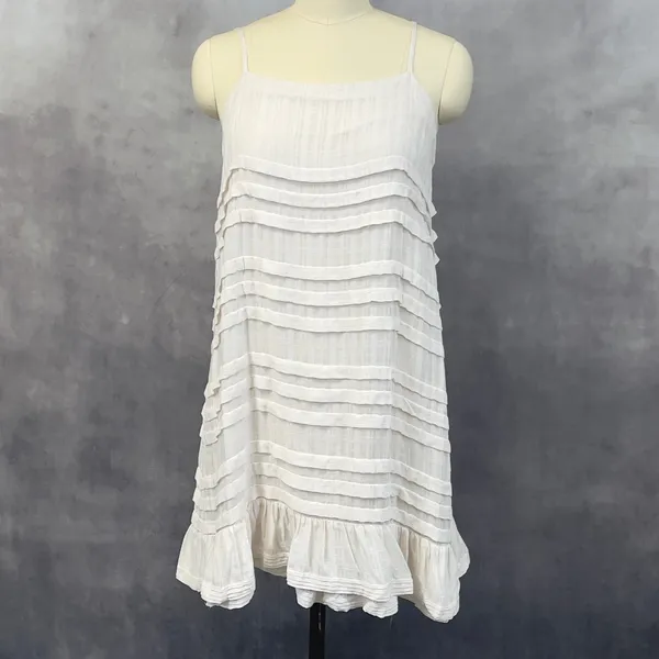 Saltwater Luxe Tiered Mini Dress‎ Women Medium Ruffle Boho Coastal Clean Girl - Image 13