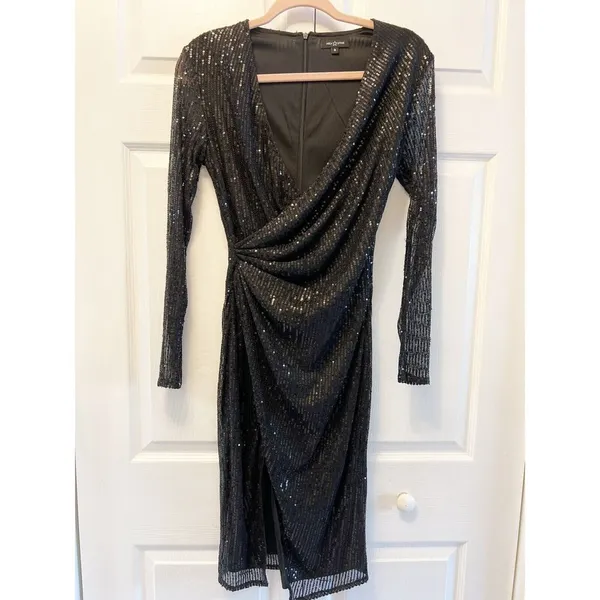 Area Stars Asymmetrical‎ Sequin Dress Black Women's Womens Size Small - Image 4