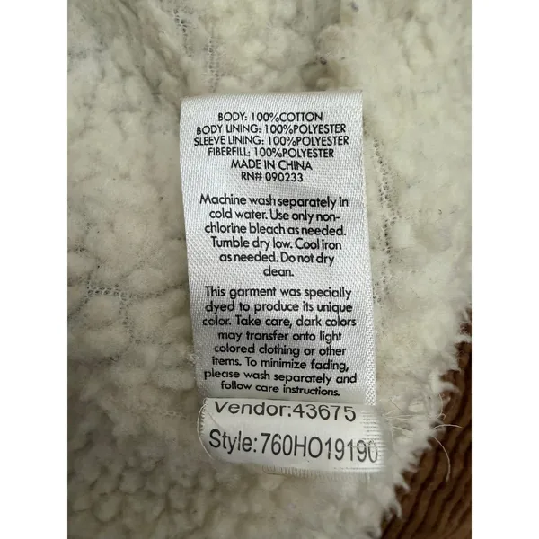 PacSun Brown Corduroy Sherpa Jacket XS Unisex Button‎ Front Cozy - Image 7