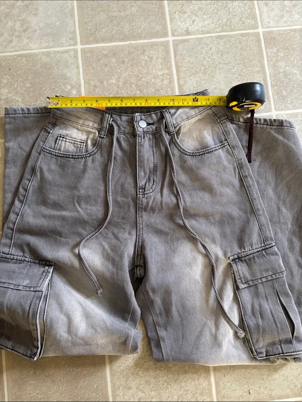By Corea Washed Gray Cargo Boyfriend Jeans I think it’s a size S - Image 6