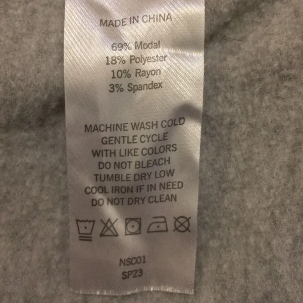 Quince super soft fleece hoodie heather gray large - Image 5
