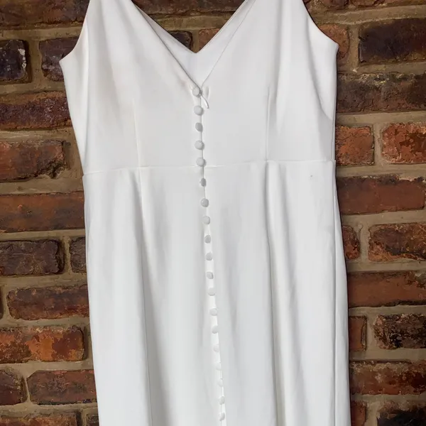 NWOT Lulus Feeling of Forever White Sleeveless Mermaid Maxi Dress Women's Medium - Image 11