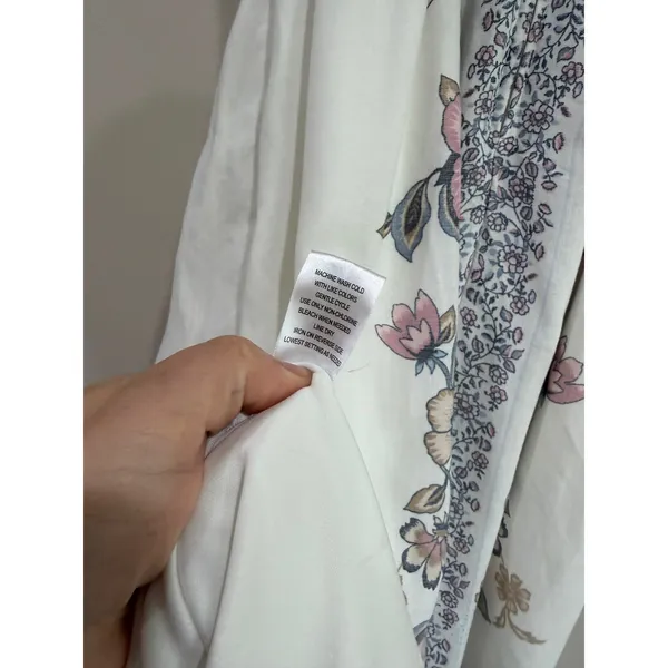 Trixxi Los Angeles Floral Smocked Midi Dress White Pink Blue Large - Image 7
