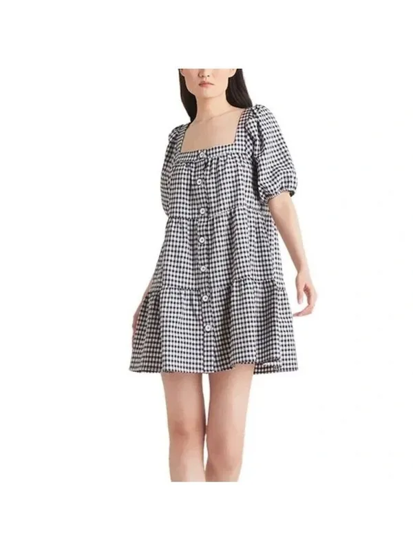 Black Tape Black White Gingham Mini Dress XL - Image 4