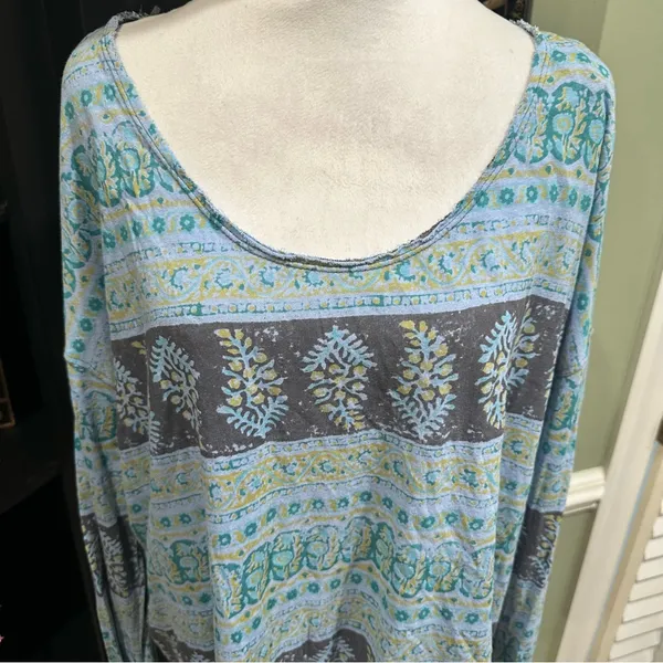 Vintage Free People 100% Cotton Long Sleeve Top – Size Large - Image 2