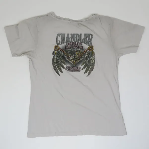 Y2K 2016 Harley Davidson Gold Stud Logo Shirt Gray Size L - Image 4