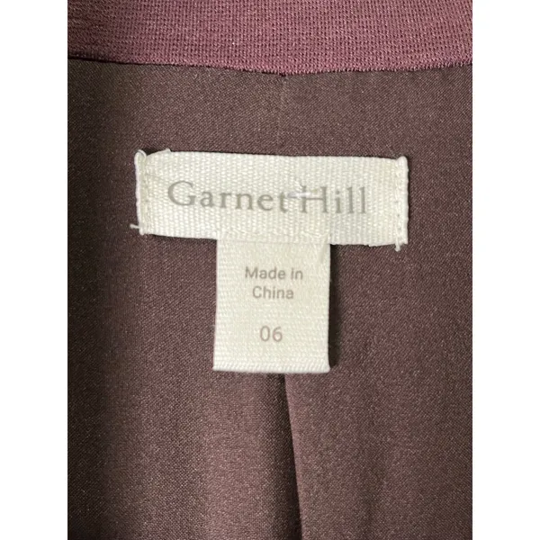 Garnet Hill Knit Relaxed Blazer Heathered Plum Tencel Wool Stretch Jacket Size 6 - Image 6