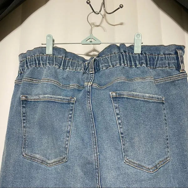 AVA•VIV cinched waist denim blue jeans - Image 5