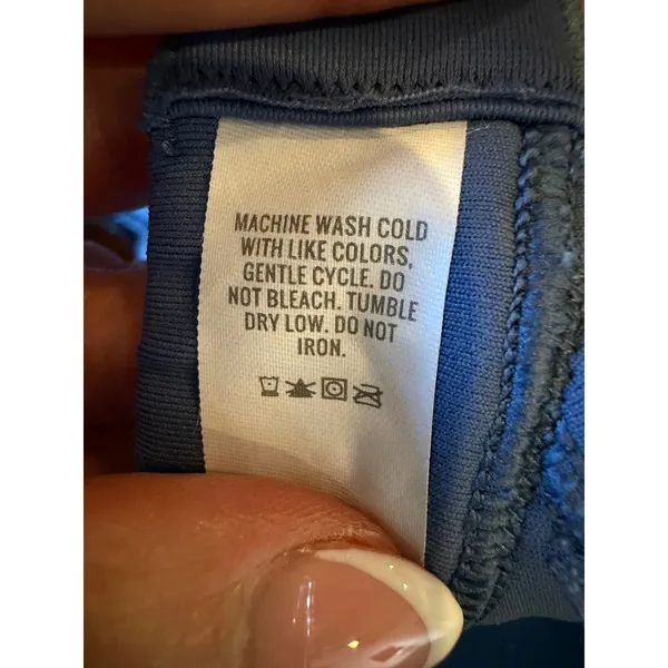 OFFLINE by Aerie Sports Bra Women Small Blue Ribbed Strappy Back Athleisure - Image 13