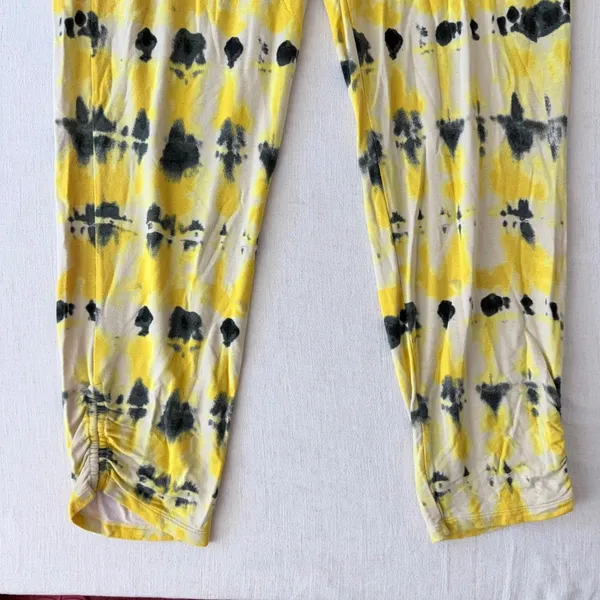 Cabi Atomic Lounger Pants Yellow Tie Dye Ruched Rayon Large‎ - Image 5