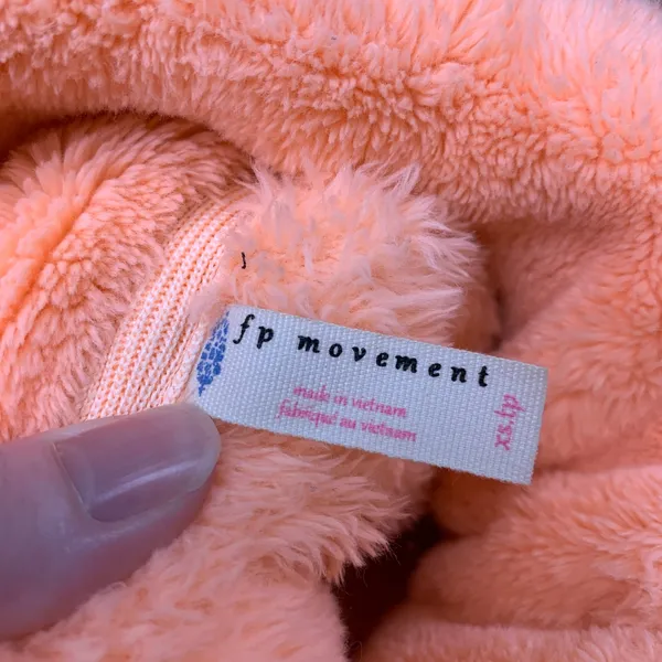 FP Movement‎ Free People Hit The Slopes Fleece Jacket Neon Peach Coral Size XS - Image 7