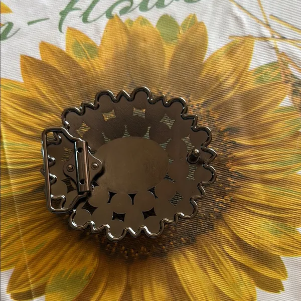 Turquoise and Bronze Belt Buckle with Striking Design - Image 2