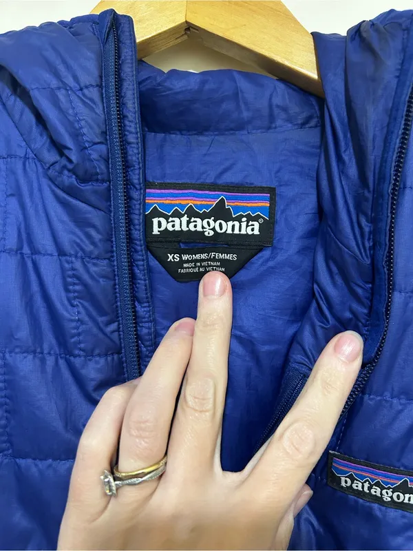 Patagonia Womens Hooded Nano Puff Jacket Royal Blue Size XS - Image 2