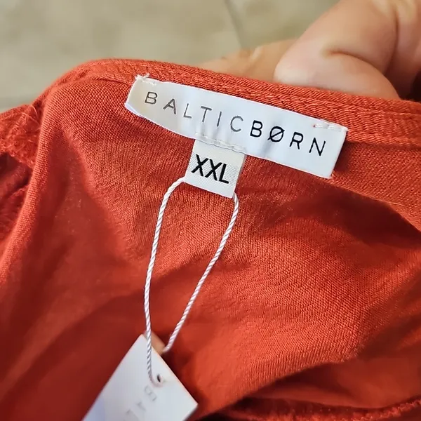 NWT Baltic Born Burnt Orange Maxi Flowy Vheck Dress Short Sleeve Sz 6 - Image 8