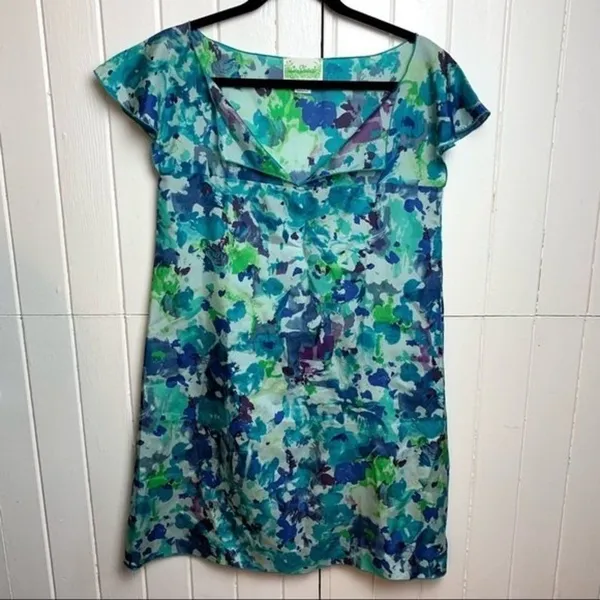 Anthropologie Le Shack 100% Silk Shift Dress by Tracy Feith Size 4 - Image 4