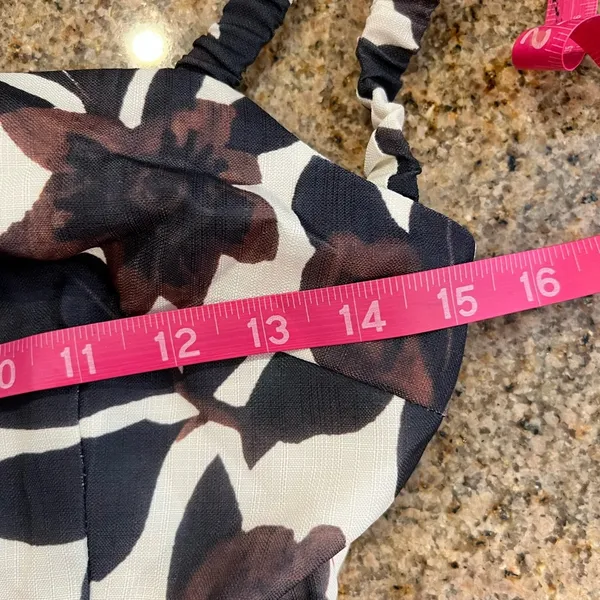 COMMENSE Backless Print Split Zipper Dress COLOR - Brown, Size Small NWT - Image 7