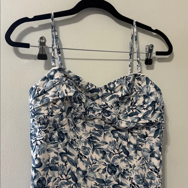 Abercrombie & Fitch Blue Floral Mini Dress Size Medium - Image 3