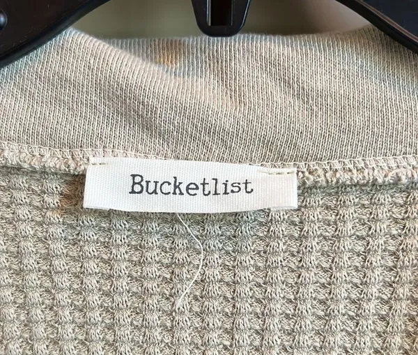 Bucketlist Waffleknit Shacket Stone Size M - Image 3