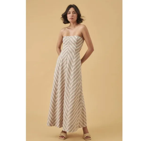 Mon Renn Euphoria Strapless Dress - Chevron Stripe - Image 4