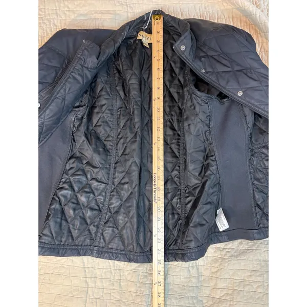 Ava & Viv Black Quilted Biker Jacket Full Zip Snap Pockets 1X F18492703 - Image 9