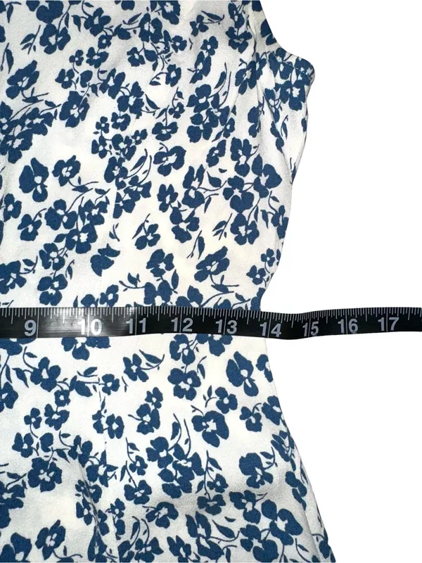 Reformation Rilynn White Blue Floral V-Neck Sleeveless Mini Dress 6 - Image 8