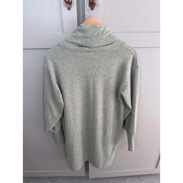 Maeve Anthropologie Cowl Neck Tunic Sweater Sage Green Heathered Knit XS - Image 3