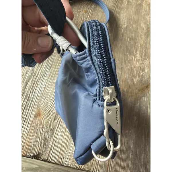 Travelon Sling Bag Crossbody Purse blue Flap Organizer Adjustable fanny pack - Image 3
