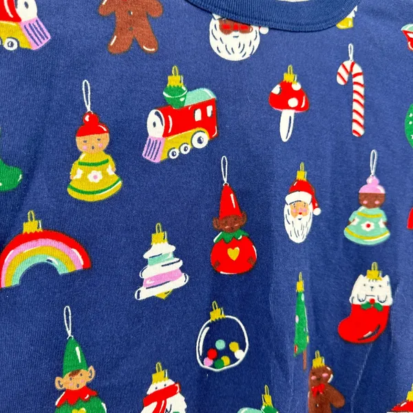 Hanna Andersson Heirloom‎ Ornaments Organic Cotton Long John Pajama Top Small - Image 3