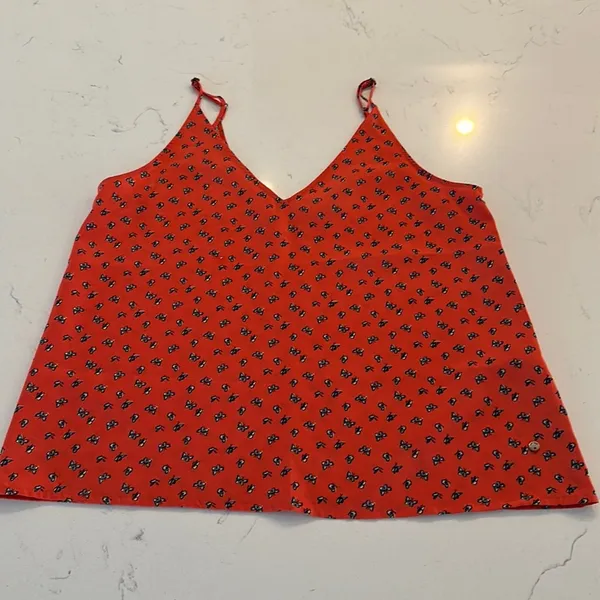 Abercrombie and Fitch Orange Butterfly Print Cami Tank Top Size Small - Image 2