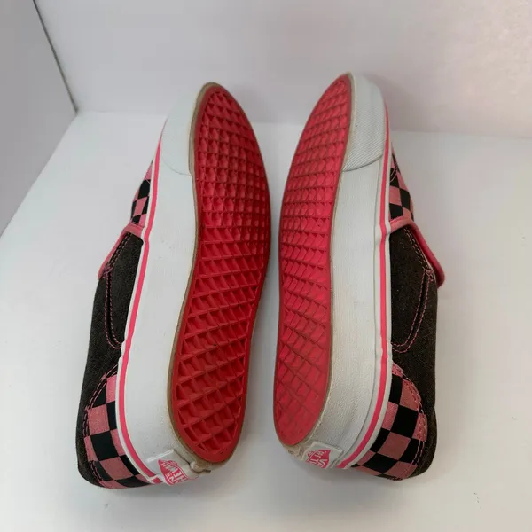 Vans Womens size 6.5 Vans Slip-On Checkerboard Skate Shoe Pink Black Grunge - Image 7