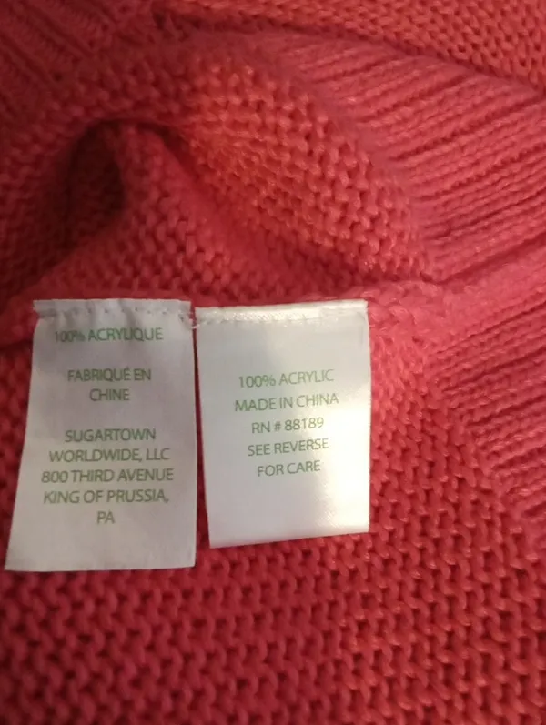 Lilly Pulitzer Bright Pink Cable Knit Crewneck Sweater Seana Pullover Womens L - Image 5