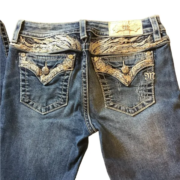 Jeans Lightly Loved Worn Once. Beautiful Pearls, Rhinestones, Sequins - Image 6