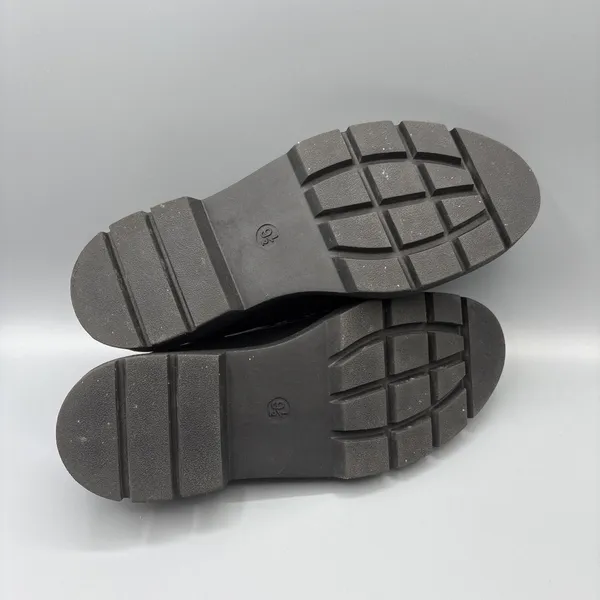 A New Day Chunky Penny Loafers Size 9.5 Black Faux Vegan Leather Dark Academia - Image 9