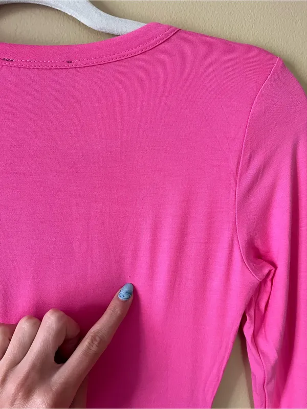 naked wardrobe Hot Pink Long-Sleeve Mini Bodycon Dress - Image 7