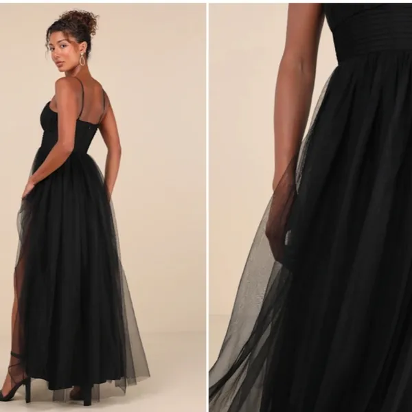 LULU's Prom Wedding Elegant Chic Sexy Elegant Bustier Tulle Romantic Maxi Dress - Image 4