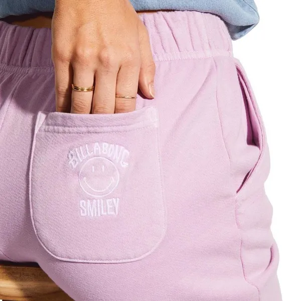 Y2K Sweatpants Billabong Smiley Daisy Dusty Pink Surf Skate Joggers Medium - Image 2
