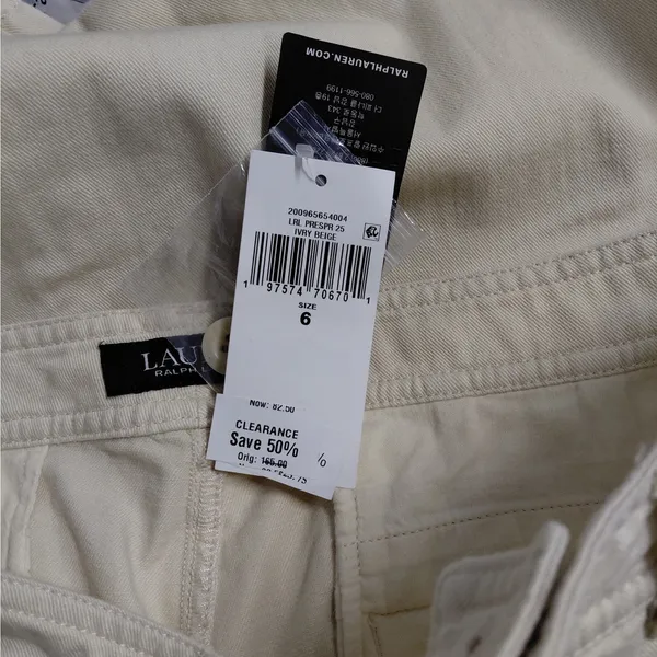 Lauren Ralph Lauren Women Pants Size 6 Beige Wide Leg Trouser Minimalist Coastal - Image 6