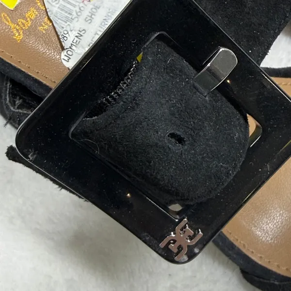 Sam Edelman Casey Black‎ Suede Block Heel Sandals Size 5 Square Toe Buckle Strap - Image 7