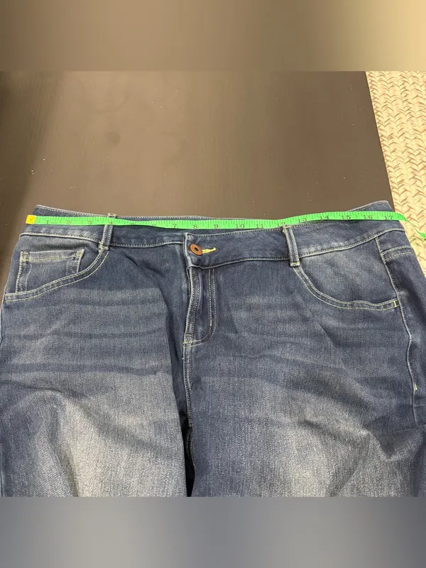 NWOT Halara Dark Wash Flex Asymmetric Low Rise Straight Leg Jeans - Image 9