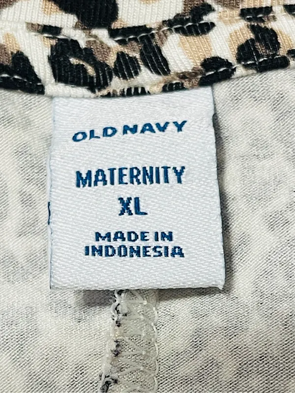 Old Navy Maternity Dress XL Animal Leopard Print Long Sleeve MIDI Nursing Flap - Image 12